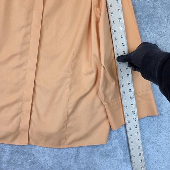 Chico's Shirt Womens 4 XXL Peach No-Iron Cotton Hidden Placket Collared Blouse - Picture 4 of 11